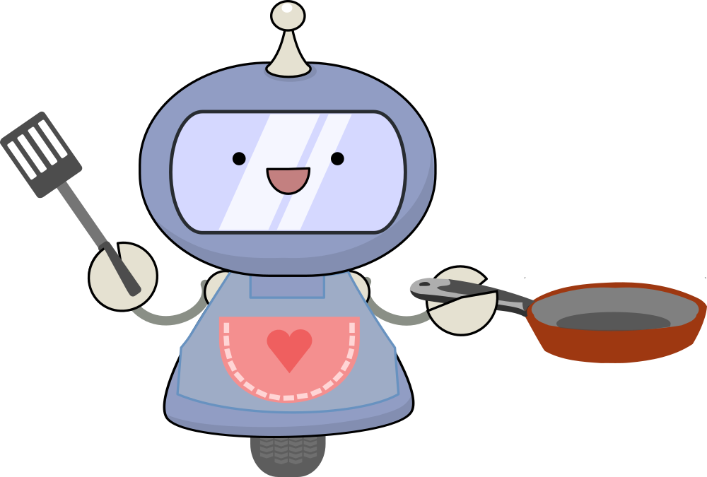 OnlineLabels Clip Art Breakfast making robot